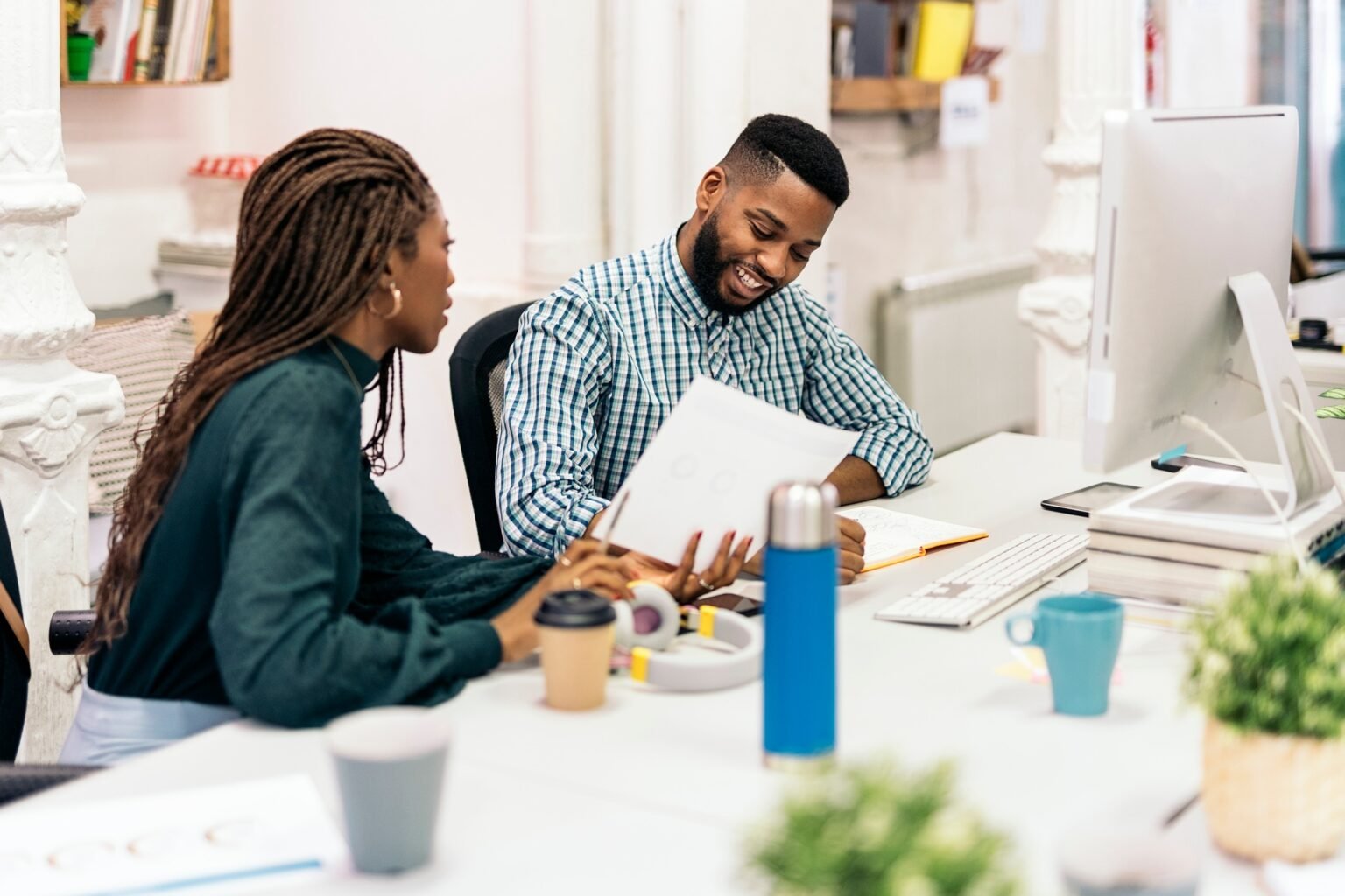 African Coworkers in the Office